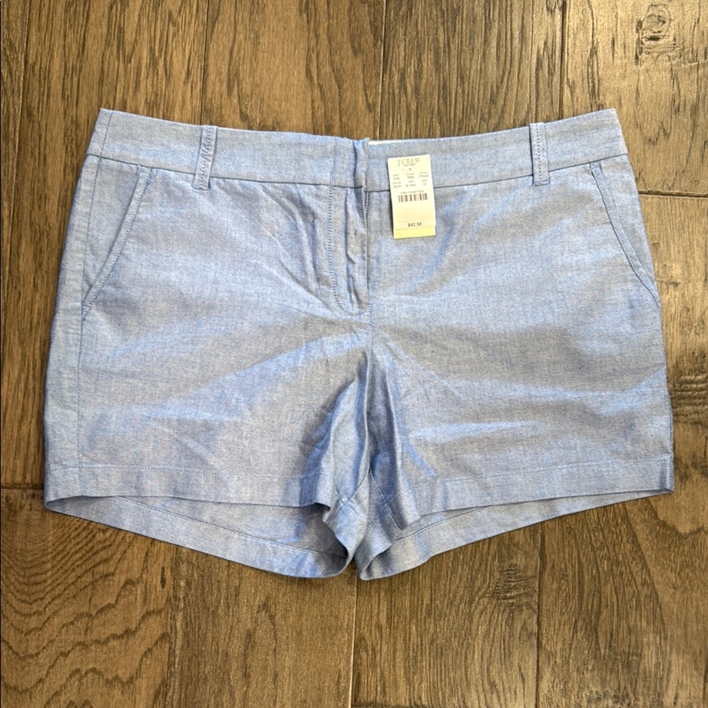 J CREW city fit chambray shorts 5 inch inseam NWT 14